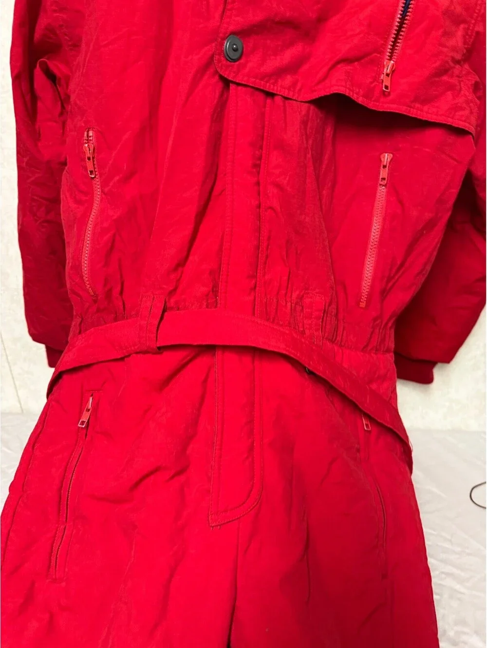 Obermeyer Men's Vintage Red One Piece Ski Suit Snowsuit Size S